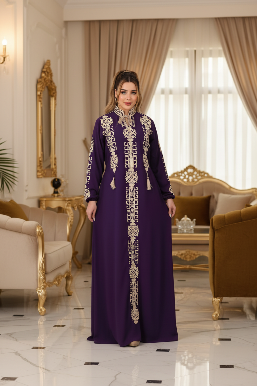 A1043 عبايه استقبال قطن شكل خليجي  كود