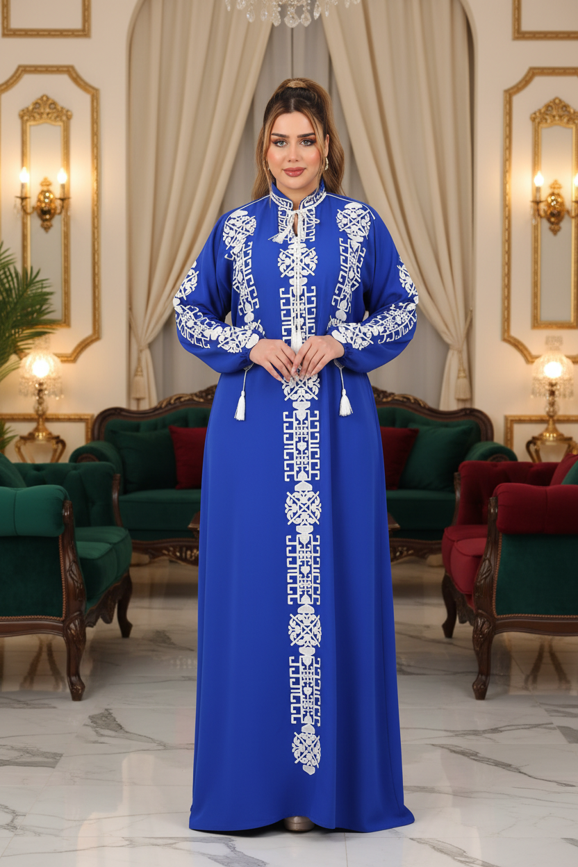 A1043 عبايه استقبال قطن شكل خليجي  كود