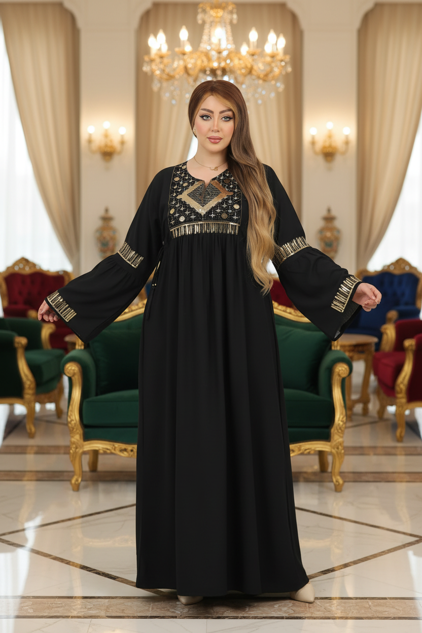 A1039 عبايه استقبال قطن  كود