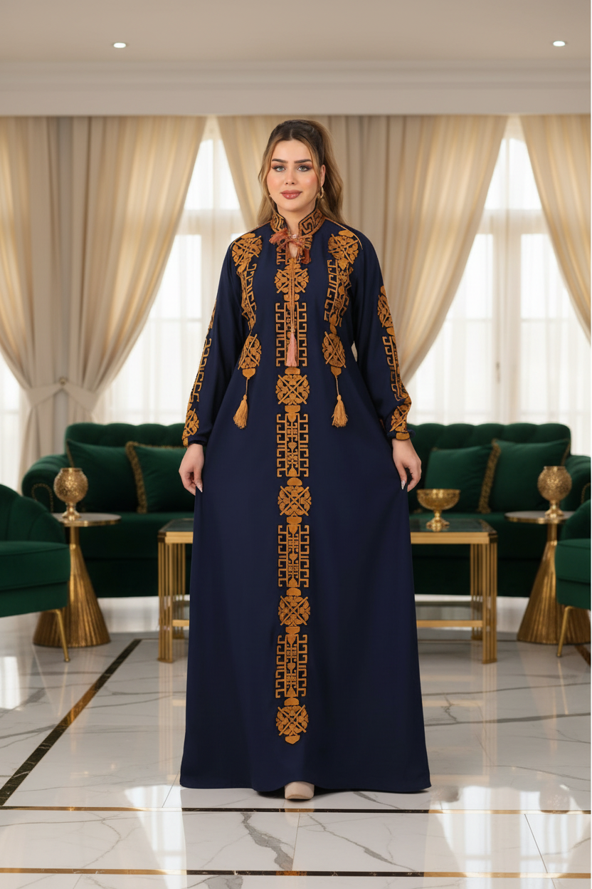 A1043 عبايه استقبال قطن شكل خليجي  كود