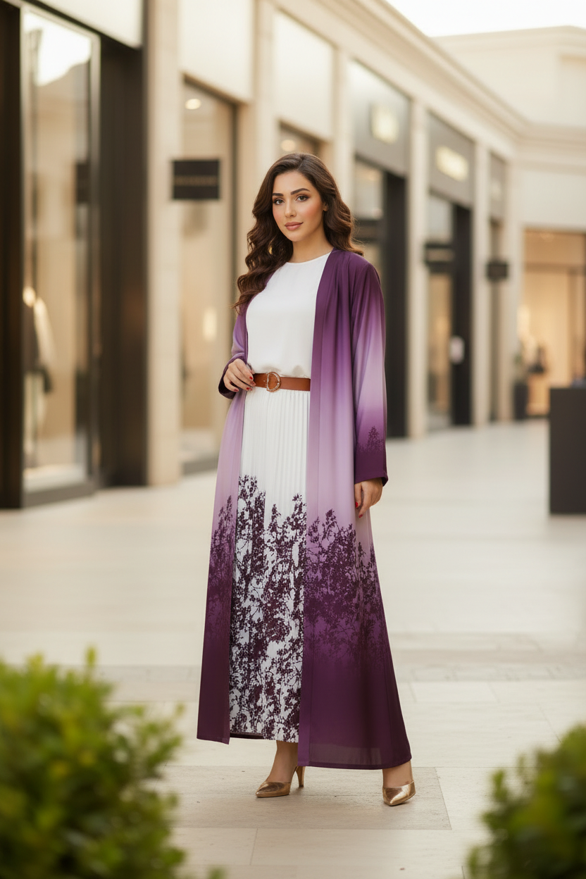 طقم خروج محجبات 4 قطعة حريمى كود 3046