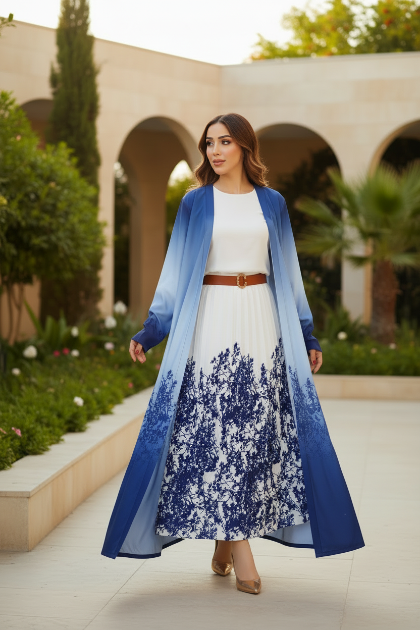 طقم خروج محجبات 4 قطعة حريمى كود 3046